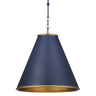Currey and Company - 9000-1090 - One Light Pendant - Pierrepont Collection - Hiroshi Dark Blue/Contemporary Gold Leaf/Gold