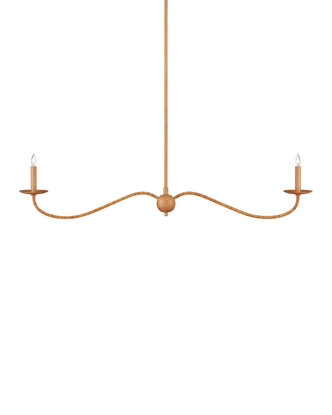 Currey and Company - 9000-1127 - Two Light Chandelier - Saxon - Natural/Saddle Tan
