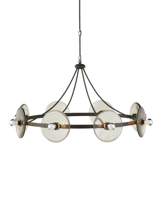 Currey and Company - 9000-1150 - Eight Light Chandelier - Circumstellar - Black Iron/Clear