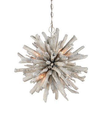 Currey and Company - 9000-1152 - Six Light Pendant - Kuka - Whitewash