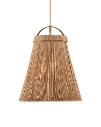 Currey and Company - 9000-1154 - One Light Pendant - Parnell - Natural/Frosted White/Beige