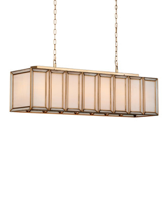Currey and Company - 9000-1157 - Six Light Chandelier - Daze Collection - White/Antique Brass