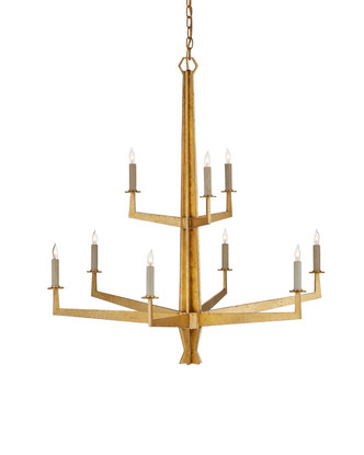 Currey and Company - 9000-1212 - Nine Light Chandelier - Goldfinch - Washed Lucerne Gold