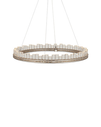 Currey and Company - 9000-1220 - One Light Chandelier - Pleiades - Contemporary Silver Leaf/Contemporary Silver/Clear