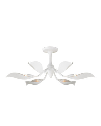 Currey and Company - 9000-1226 - Six Light Semi-Flush Mount - Snowflower - Gesso White
