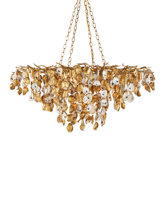 Currey and Company - 9000-1261 - 14 Light Chandelier - Lucullan - Contemporary Gold Leaf/Contemporary Gold/Natural
