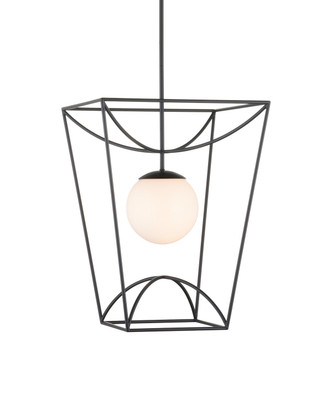 Currey and Company - 9500-0012 - One Light Lantern - Rochefort - Black/White