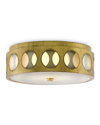 Currey and Company - 9999-0019 - Two Light Flush Mount - Go-Go Collection - Brass