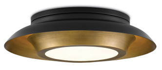 Currey and Company - 9999-0045 - Three Light Flush Mount - Metaphor - Antique Brass/Black/White