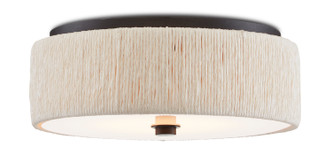 Currey and Company - 9999-0062 - One Light Flush Mount - Tyrone - Natural/Black/White