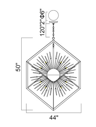 Starburst 20 Light Chandelier (1178P44-20-601)