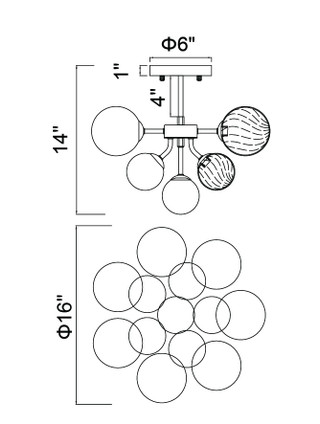 Pallocino LED Flush Mount (1205C16-6-601)
