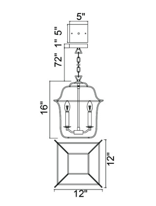 Tudor Three Light Pendant (1223P12-3-602)