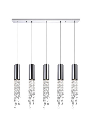 CWI Lighting - 5081P40C-RC - Five Light Pendant - Extended - Chrome