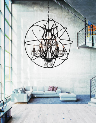 Campechia Nine Light Chandelier (5465P36DB-9)
