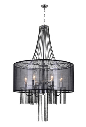 CWI Lighting - 5475P20C-6 Black - Six Light Chandelier - Amelia - Chrome