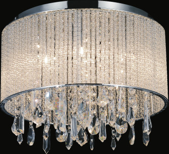 CWI Lighting - 5562C16C Clear - Six Light Flush Mount - Benson - Chrome