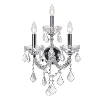 CWI Lighting - 8318W12C-3 (Clear) - Three Light Wall Sconce - Maria Theresa - Chrome
