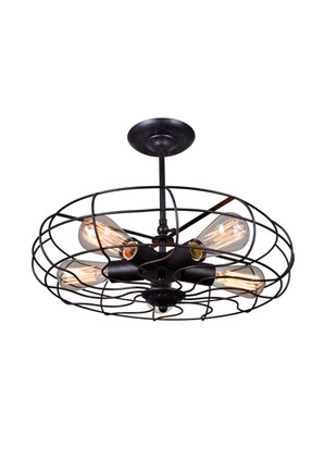 CWI Lighting - 9606C19-5-130 - Five Light Flush Mount - Pamela - Rust