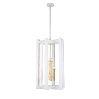 Kalco - 522251SGLW - Four Light Foyer Pendant - Duo - Soft Gold and White