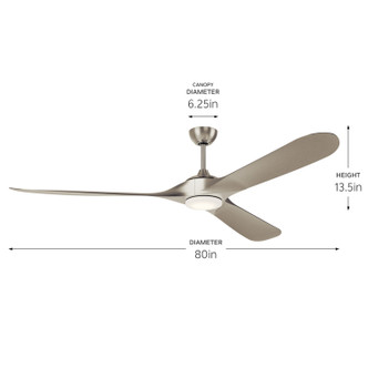 Kichler - 310680NI - 80Ceiling Fan - Mylo - Painted Brushed Nickel