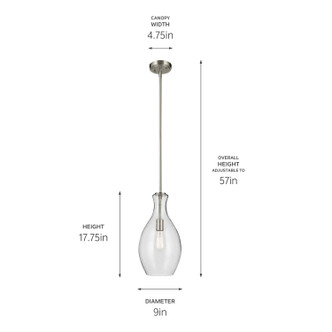 Everly One Light Pendant (42047NICS)