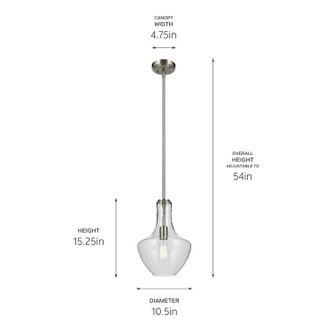 Everly One Light Pendant (42141NI)