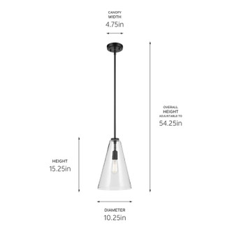 Everly One Light Pendant (42199BK)