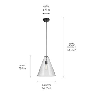 Everly One Light Pendant (42200BKCS)