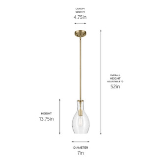 Everly One Light Pendant (42456NBRCS)