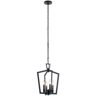 Kichler - 43498BK - Four Light Pendant - Abbotswell - Black