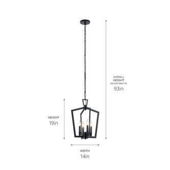 Abbotswell Four Light Pendant (43498BK)