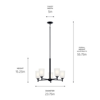 Shailene Five Light Chandelier (43671BK)