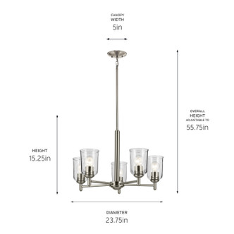 Shailene Five Light Chandelier (43671NICLR)
