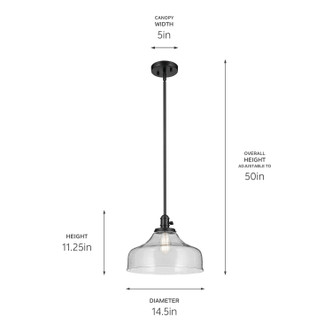 Avery One Light Pendant (43906BK)