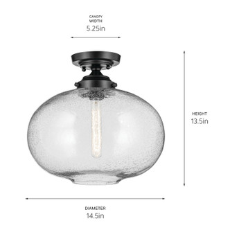 Avery One Light Semi Flush Mount (43913BK)