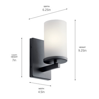 Crosby One Light Wall Sconce (45495BK)