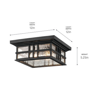 Beacon Square Two Light Outdoor Ceiling Mount (49834BKT)
