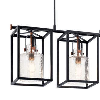 Kitner Three Light Linear Chandelier (52033BK)