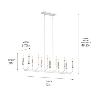 Armand 12 Light Linear Chandelier (52350WH) Armand 12 Light Linear Chandelier (52350WH)