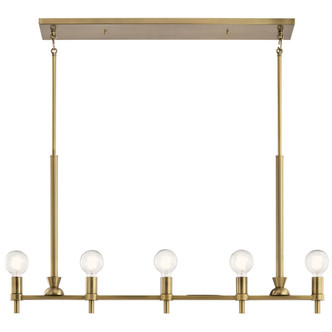 Torvee Five Light Linear Chandelier (52425BNB)