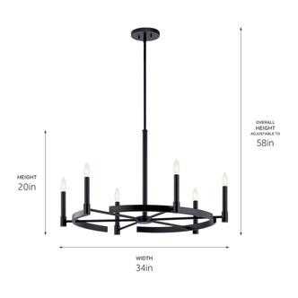 Tolani Six Light Chandelier (52427BK)
