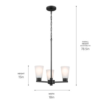 Stamos Three Light Chandelier (52435BK)