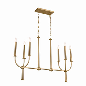 Kichler - 52495BNB - Six Light Linear Chandelier - Florence - Brushed Natural Brass
