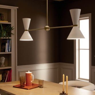 Phix Four Light Linear Chandelier (52569CPZWH)