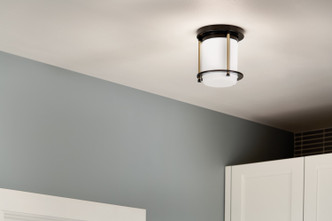 Brit One Light Flush Mount (52596BKCPZ)