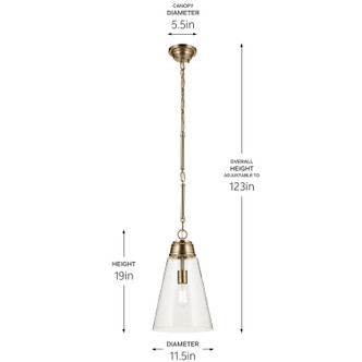 Marsailli One Light Pendant (52661CPZCLR)
