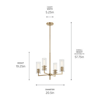 Velestino Four Light Chandelier (52678CPZ)