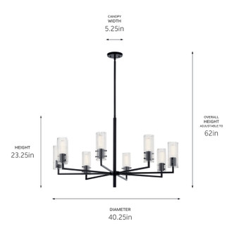 Velestino Eight Light Chandelier (52680BK)