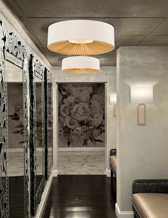 Textile One Light Wall Sconce (FAB-4333-WHTE-BRSS)